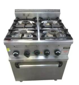 Hobart Commercial Cooktop Range, Fan Forced 4 Burner with Stove Gas