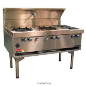 Goldstein CWA2B2 Air Cooled Gas Wok Double with Side Burners